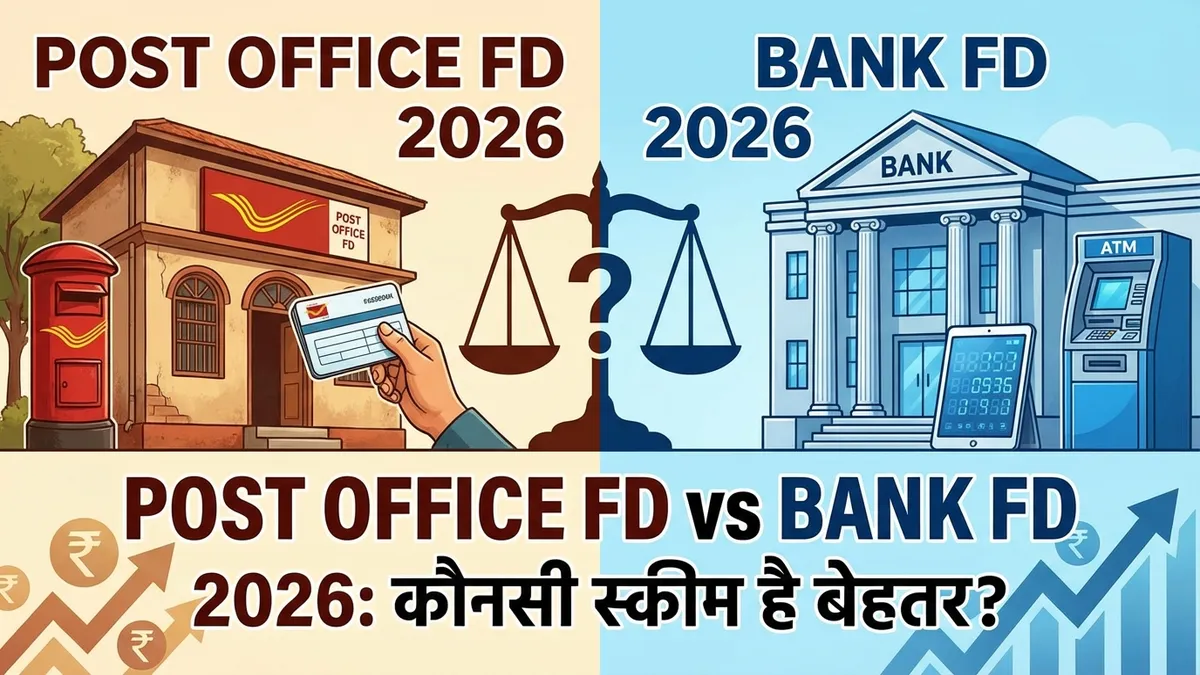 A comparison of interest rates between post office fixed deposits and bank fixed deposits for 2026.